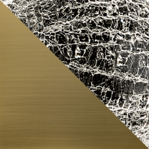 Brushed Brass with Clear Crackle Glass