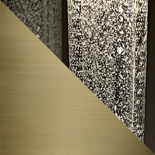 English Brass with Silver-flecked Clear Glass