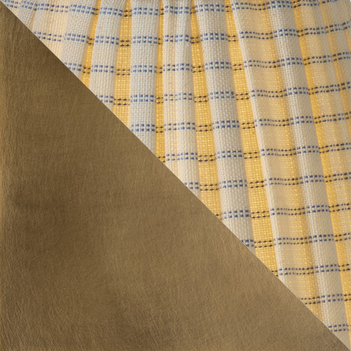 Aged Brass (ABR) with Pleated Indigo Lining Stripe