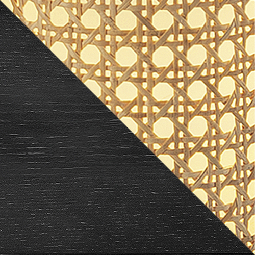 Ebony and Natural Cane with Satin Black Metalwork