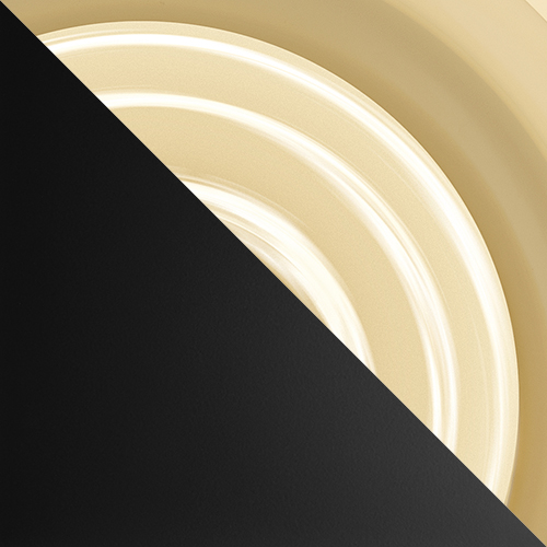 Satin Black with Gloss Cream Glass